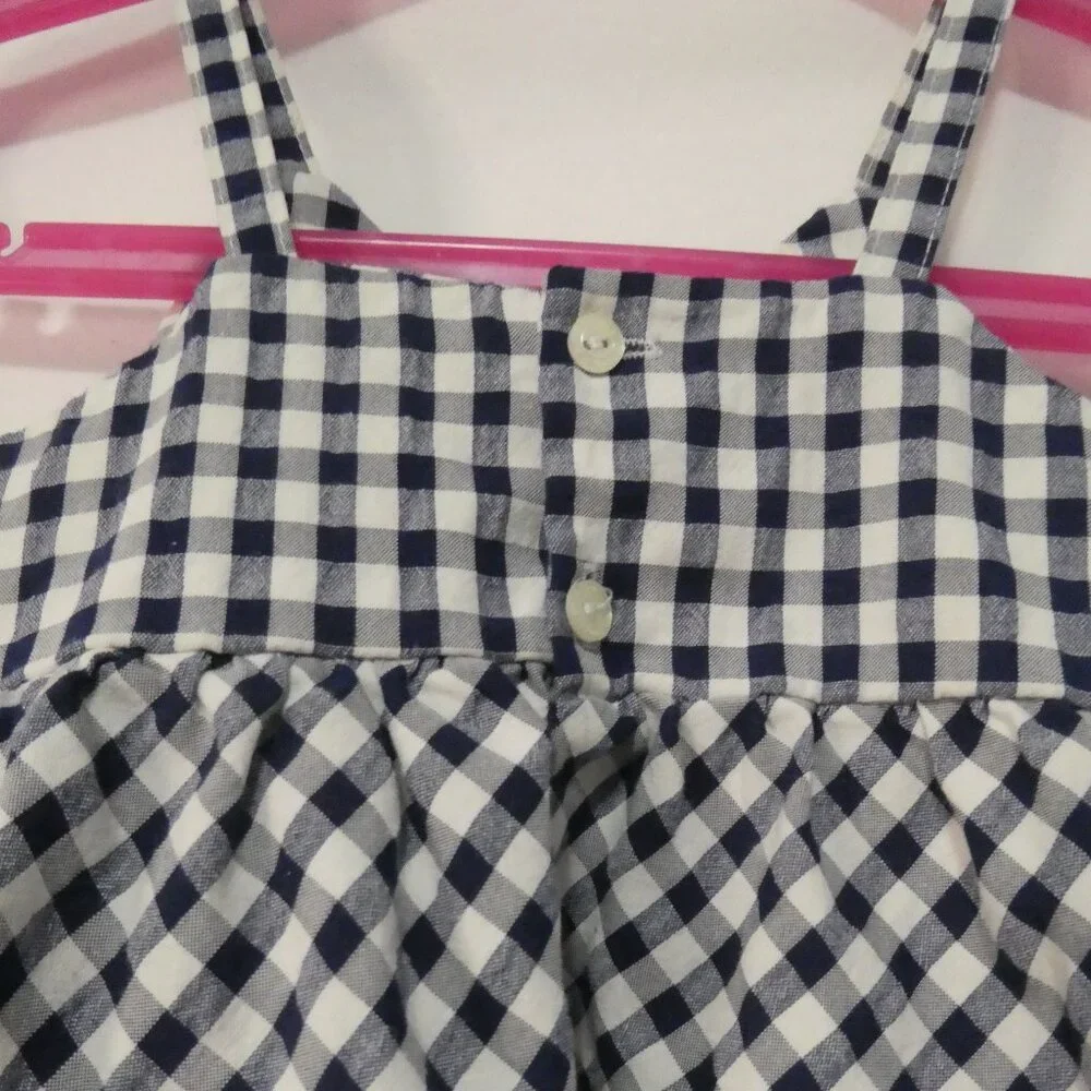 GIRANDOLA 24 months Made In Portugal Blue and White Checkered Summer Dress - Picture 11 of 16